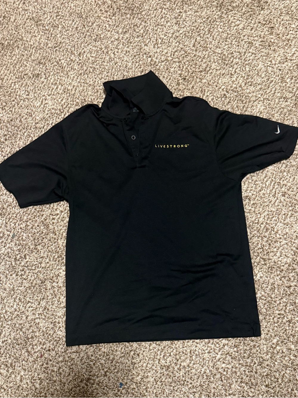 Nike Golf LIVESTRONG Dri-FIT Polo Men’s M Black Yellow Embroidered